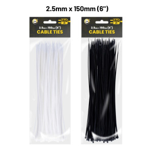 150Pk 150mm x 2.5mm Cable Ties