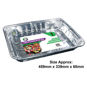 1pc Large Rectangular Foil Dish (Approx 459mm x 339mm x 68mm)