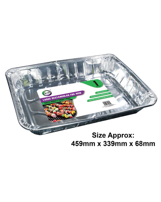 1pc Large Rectangular Foil Dish (Approx 459mm x 339mm x 68mm)