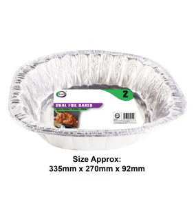 2pc Oval Foil Baker (Approx 335mm x 270mm x 92mm)