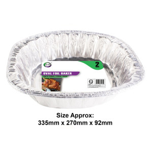2pc Oval Foil Baker (Approx 335mm x 270mm x 92mm)