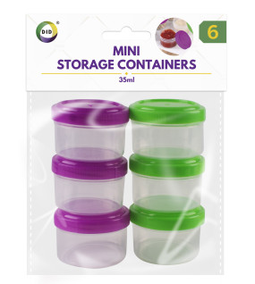 6pc 35ml Mini Storage Containers