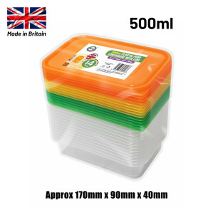 14pc 500ml Plastic Containers with Lids