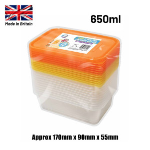12pc 650ml Plastic Containers with Lids