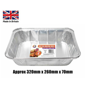 2pc Deep Foil Roasting Trays (Approx 320mm x 260mm x 70mm)