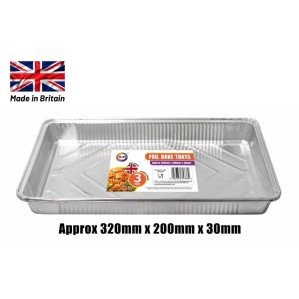 3pc Foil Bake Trays (Approx 320mm x 200mm x 30mm)