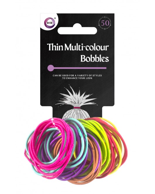 50pc Thin Multi-Colour Bobbles