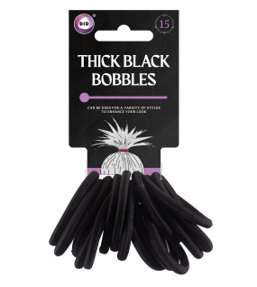 15pc Thick Black Bobbles