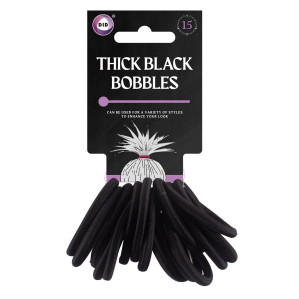 15pc Thick Black Bobbles