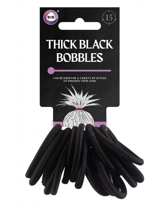 15pc Thick Black Bobbles