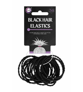 30Pk Black Hair Elastics