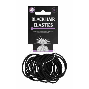 30Pk Black Hair Elastics