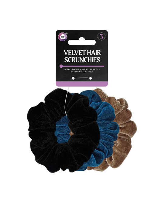 3Pk Velvet Hair Scrunchies 3Pk Velvet Hair Scrunchies