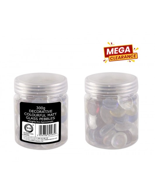 300g Decorative Colourful Matt Glass Pebbles