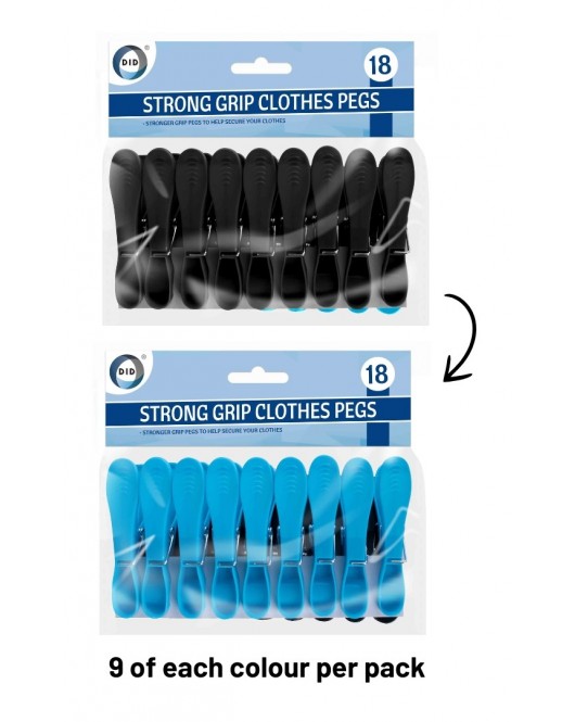 18pc Strong Grip Clothes Pegs