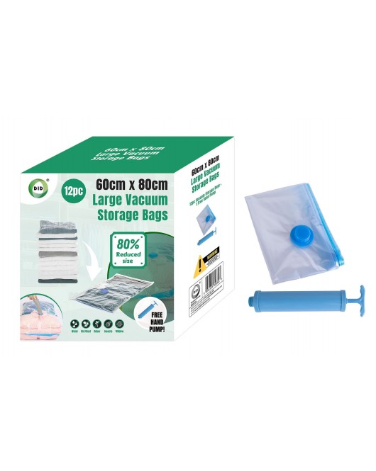 12pc 60cm x 80cm Large Vacuum Storage Bags