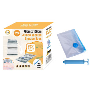 12pc 70cm x 100cm Jumbo Vacuum Storage Bags