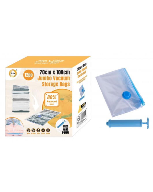 12pc 70cm x 100cm Jumbo Vacuum Storage Bags