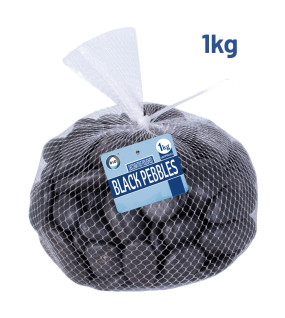 1Kg Decorative Polished Black Pebbles