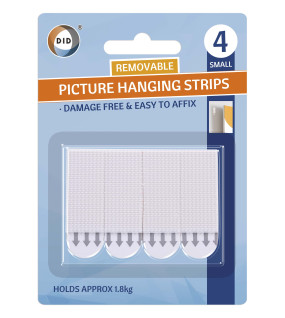 4Pk Small Picture Hanging Strips