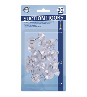 20Pk 2.2cm Suction Hooks
