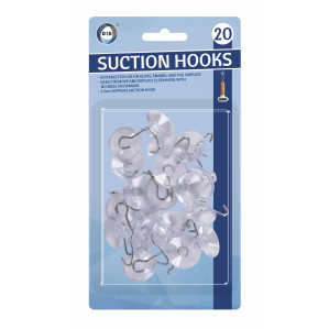 20Pk 2.2cm Suction Hooks