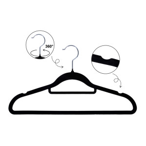 3Pk Black Velvet Hangers