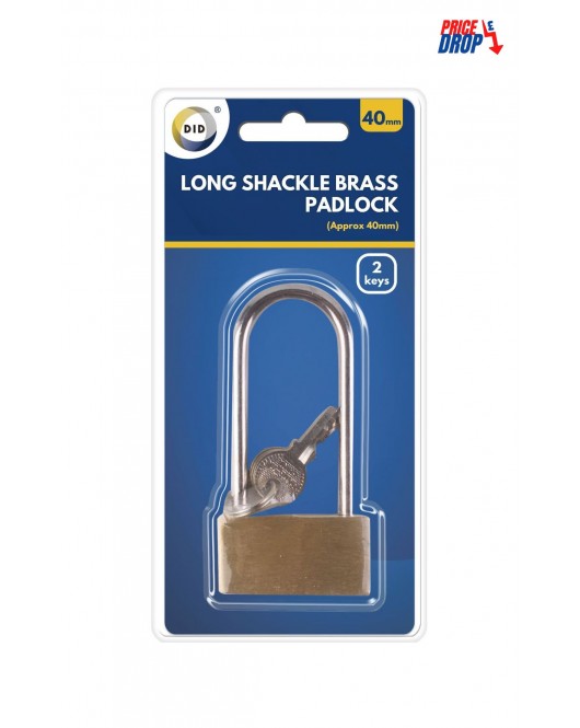40mm Long Shackle Brass Padlock