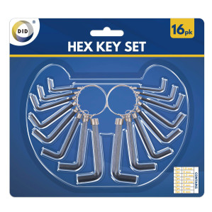 16pc Hex Key Set