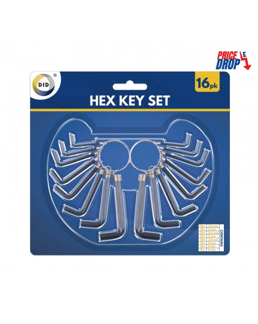 16pc Hex Key Set