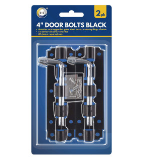 2pc 4"Door Bolts Black