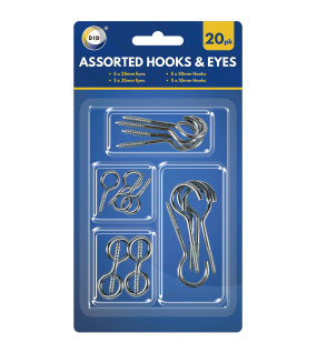 20pc Assorted Hooks & Eyes