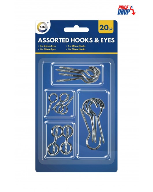 20pc Assorted Hooks & Eyes