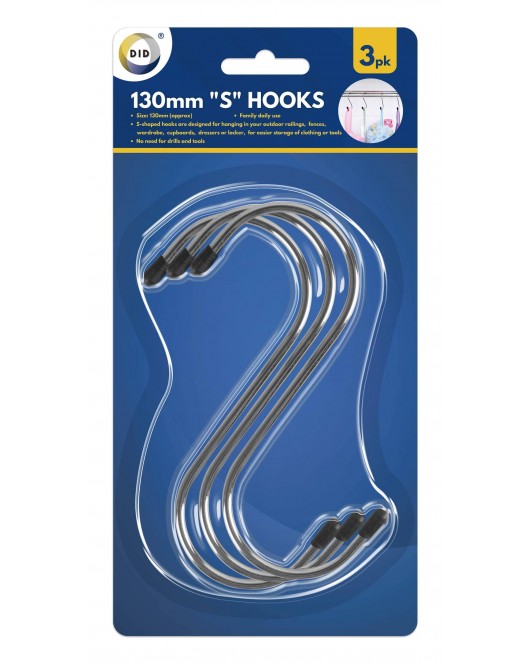 3pc 130mm "S" Hooks