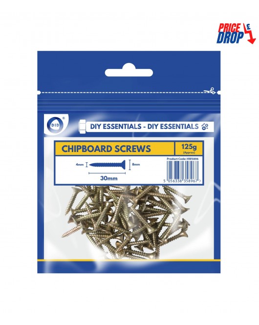 30mm Chipboard Screws 125G