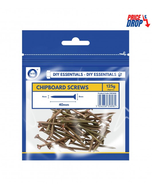 40mm Chipboard Screws 125G