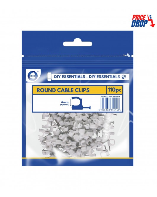 4mm Round Cable Clips