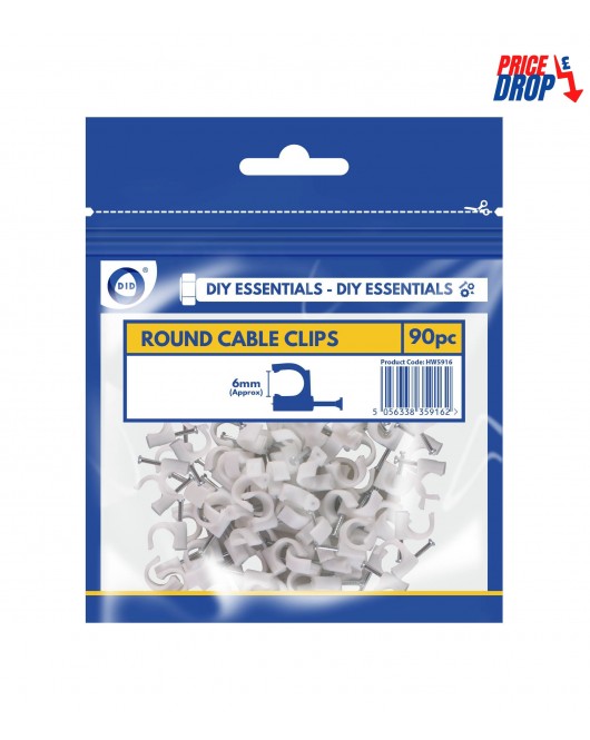 6mm Round Cable Clips