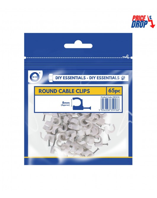 8mm Round Cable Clips