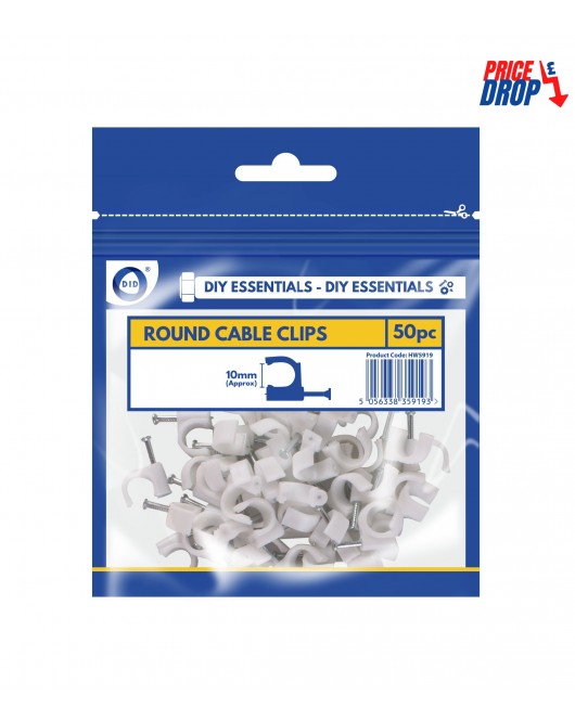 10mm Round Cable Clips