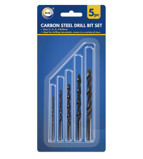 5pc Carbon Steel Drill Bit Set