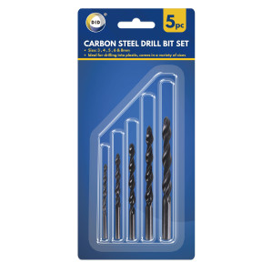 5pc Carbon Steel Drill Bit Set