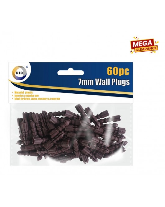 60pc 7mm Wall Plugs