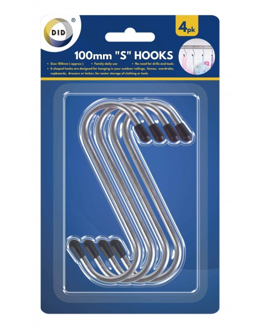 4pc 100mm "S" Hooks