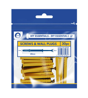 4x60mm Screws & Wall Plugs