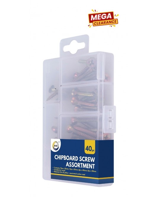 40pc Chipboard Screw Assortment