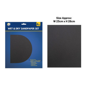 6pc Wet &amp; Dry Sandpaper Set