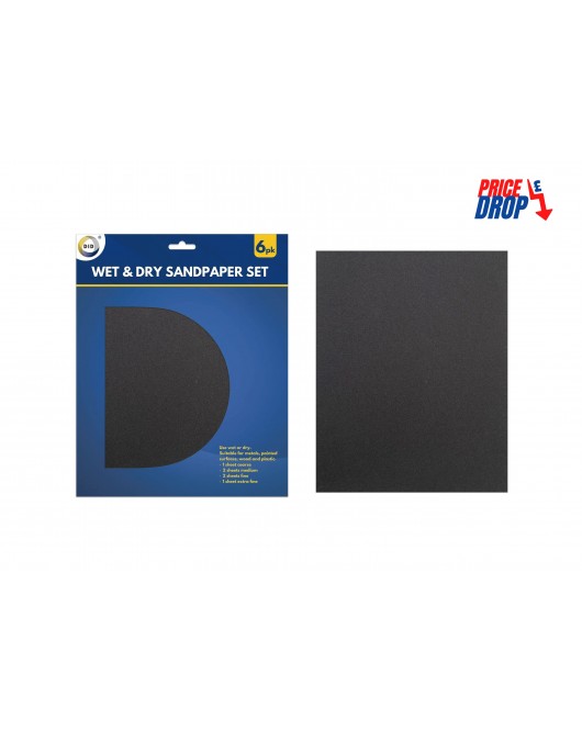 6pc Wet & Dry Sandpaper Set