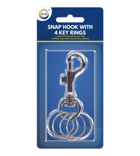 Snap Hook with 4 Key Rings