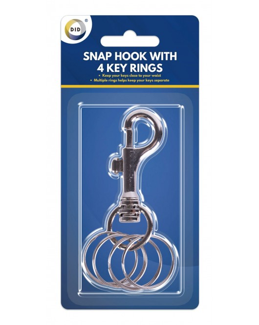 Snap Hook with 4 Key Rings